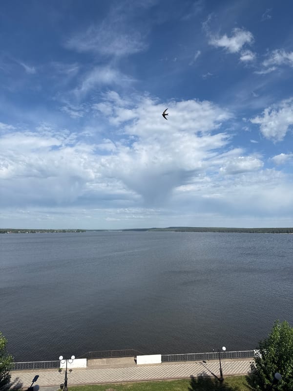Witnesses document early morning waterfront scenes in Votkinsk, Russia