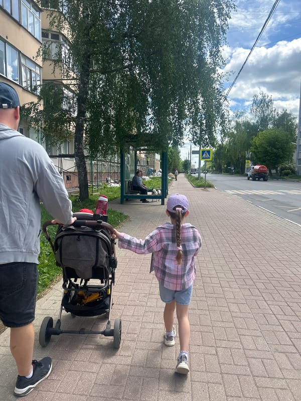 Morning pedestrian activity observed in Klin, Russia