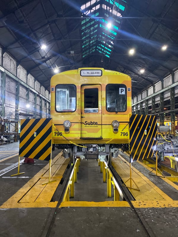 Buenos Aires subway workers documented at maintenance facility