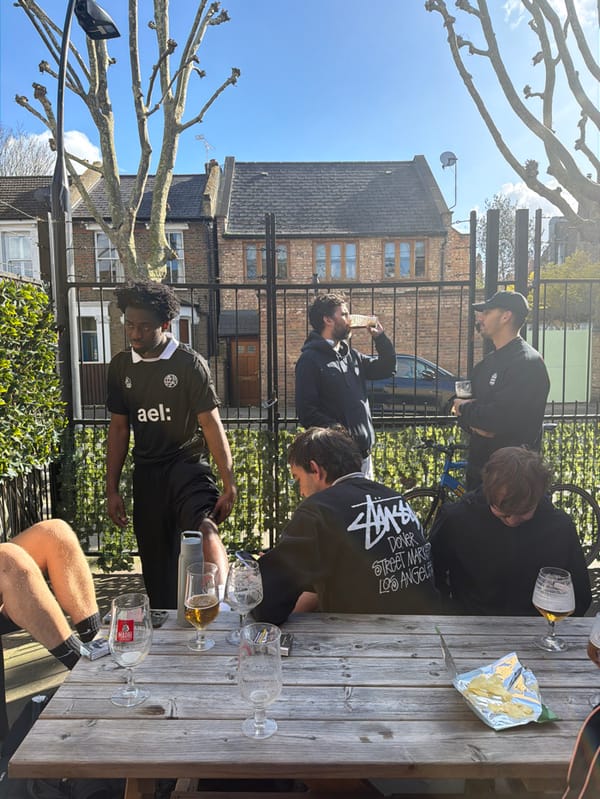 Clear day captured at London pub garden patio
