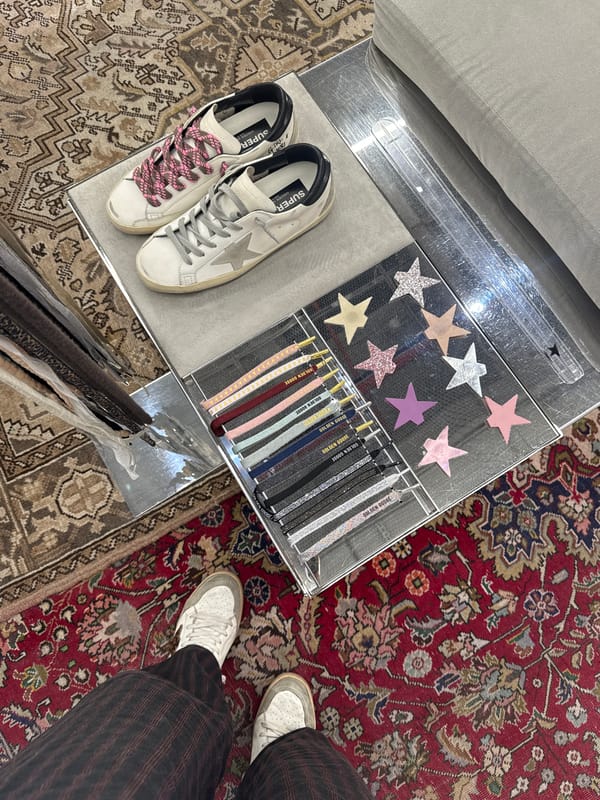 Golden Goose sneakers spotted in Fiumicino store display