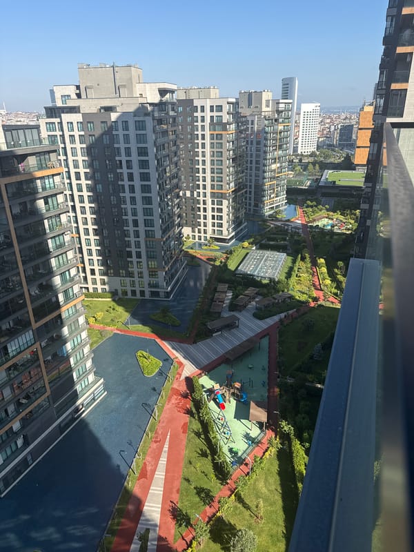 Modern residential towers in Ümraniye on a clear morning
