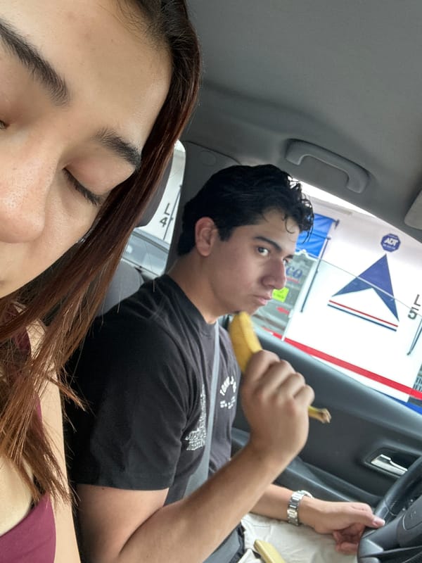 Passengers photograph themselves inside car in Puebla, Mexico