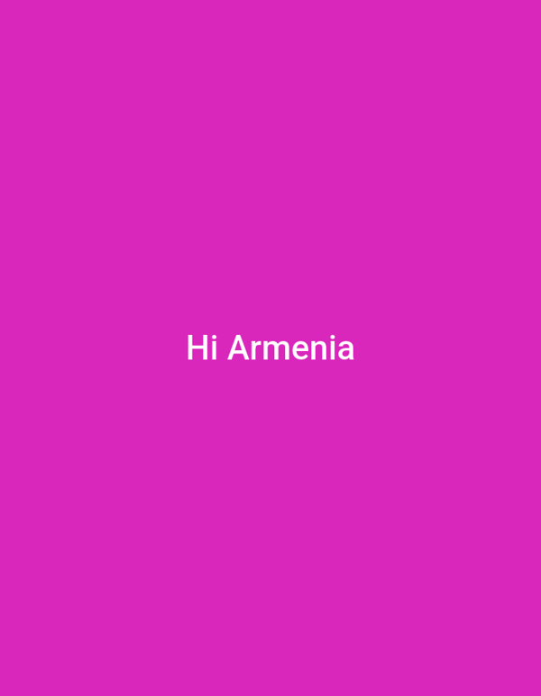 Plain magenta graphic reads 'Hi Armenia' in white text