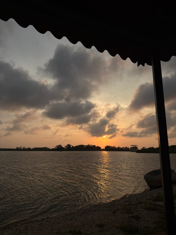 Sunset kayaking scene observed at Chairel Lagoon, Tampico