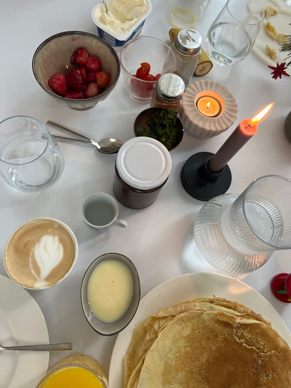 Foggy German morning captures breakfast routines and dog walks