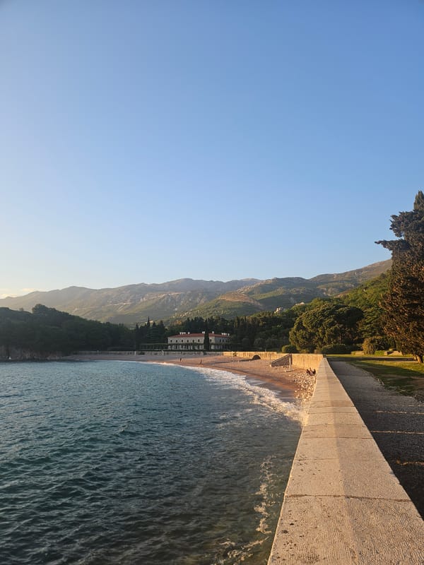 Coastal landscape captured under golden afternoon light