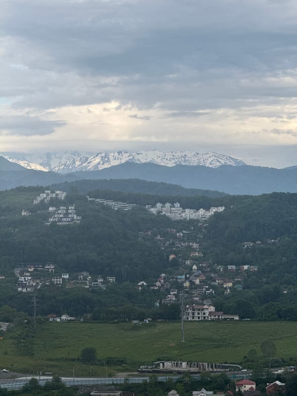 Scenic mountain views documented across Sochi, Russia