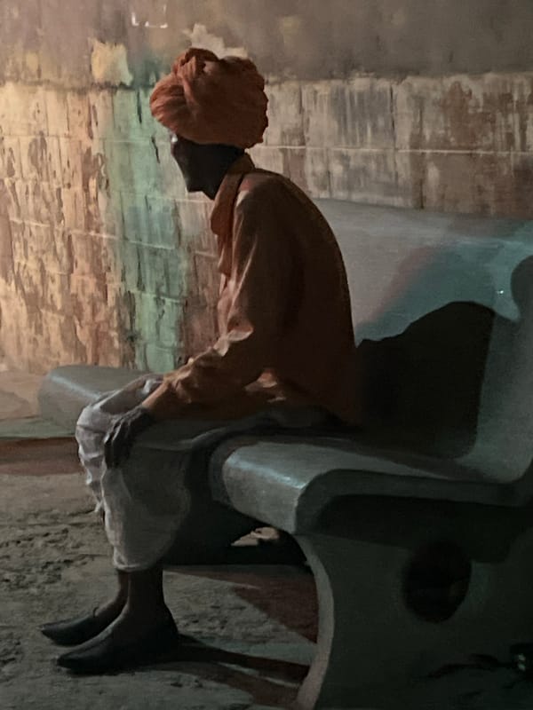 Pushkar streets at night: temples, cows, and alleyway foot traffic
