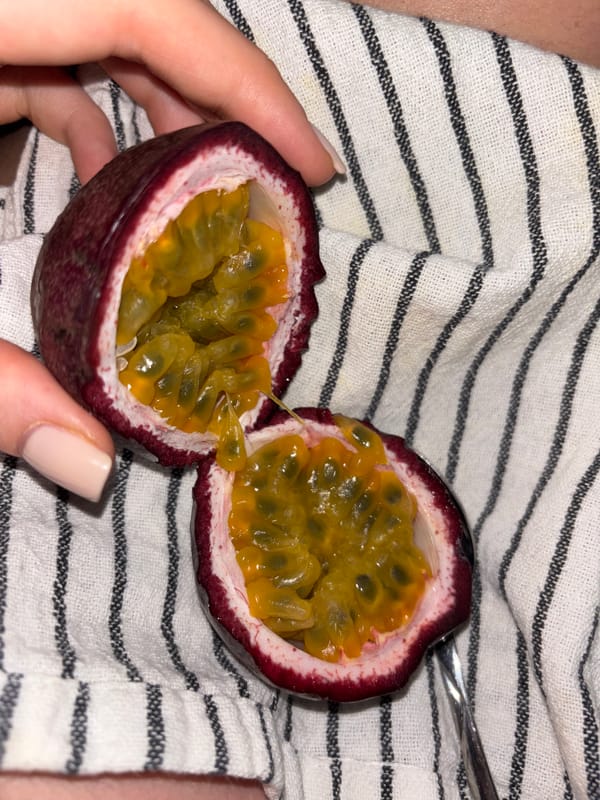 Passion fruit prepared and displayed in Choeng Thale, Thailand