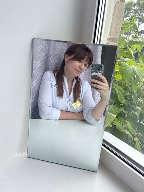 Woman takes selfie in Foki, Russia