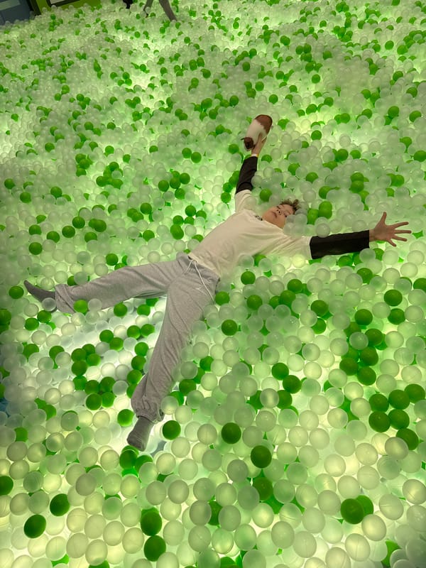 Children play in ball pit at Ukraine recreational facility