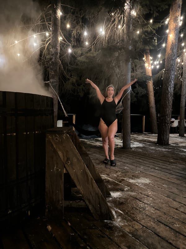 Women celebrate at indoor gathering in Surgut, Russia