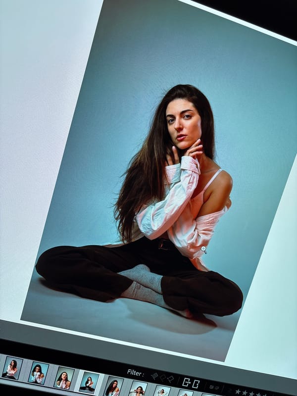 Portrait session with vinyl record documented in Sofia