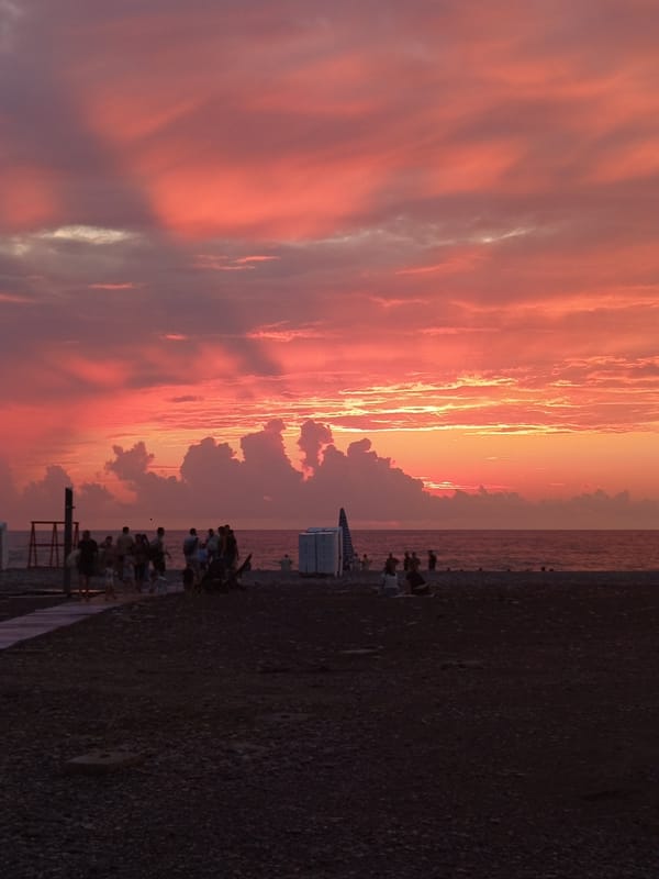 Sunset on the Black Sea coast, Batumi
