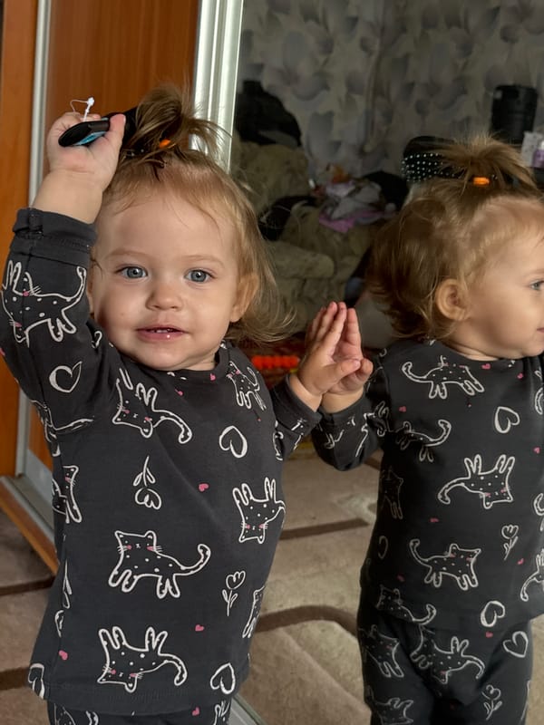 Morning at home in Nizhnyaya Gar', pajamas and a mystery object