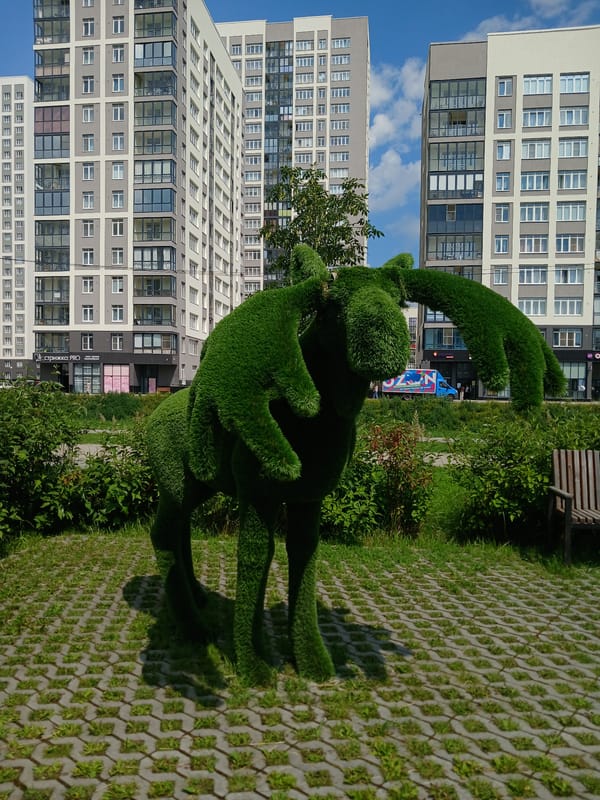 Urban canal and residential streetscape in Yekaterinburg