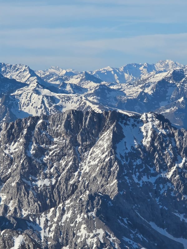 Morning Alpine views captured from Zugspitze cable car system