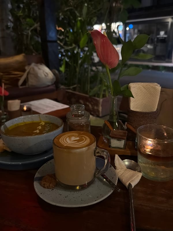 Cafe meal documented in Ubud, Indonesia
