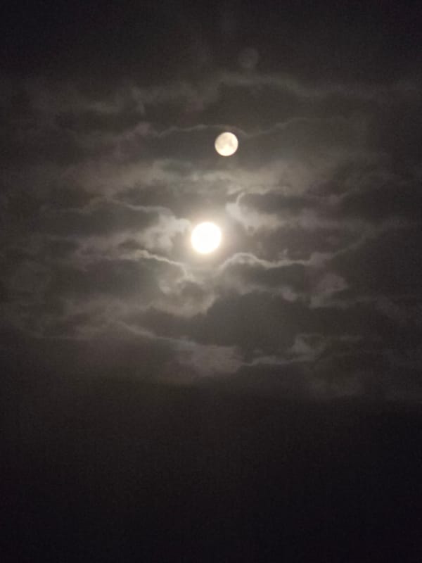 Two moons observed in night sky over Varna, Bulgaria