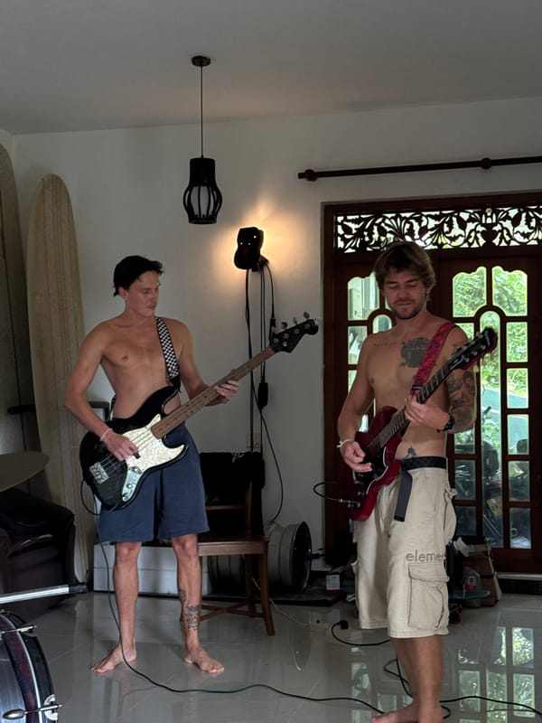 Band rehearsal at a home in Horadugoda, Sri Lanka