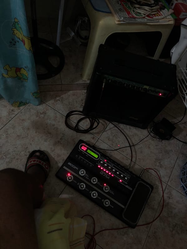 Late-night guitar practice session recorded in Altagracia, Venezuela