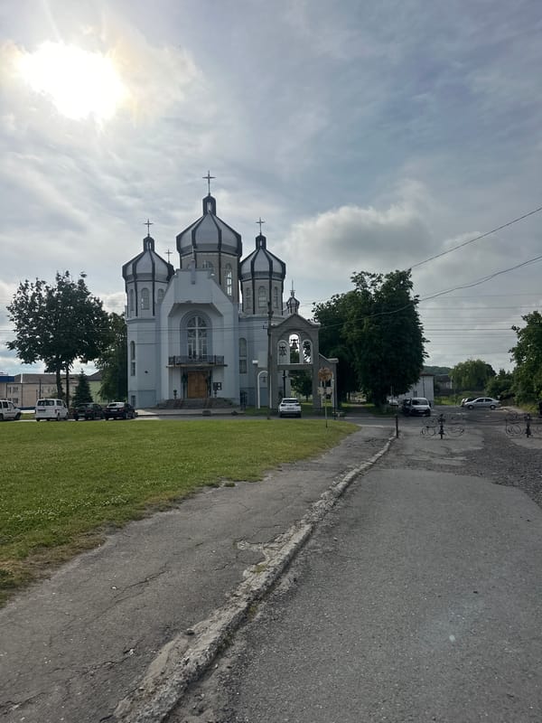 Morning documentation of historic church in Kozova, Ukraine