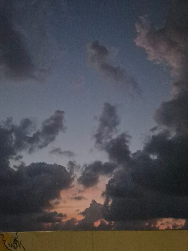 Dramatic sunset clouds observed over Bat Yam, Israel