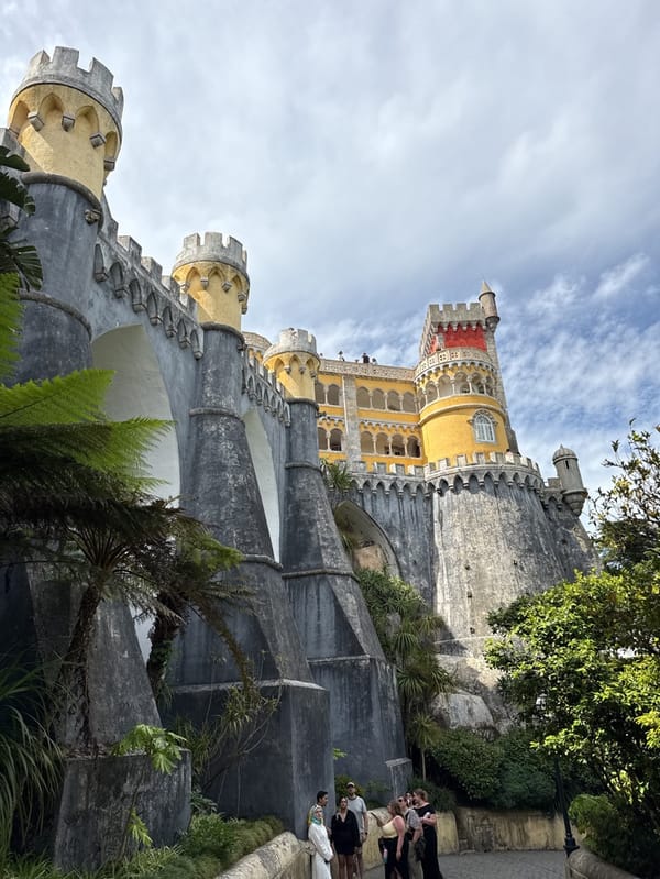Tourist documents afternoon visit to Pena Palace in Sintra