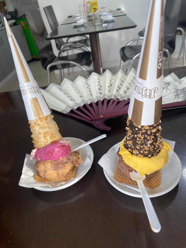 Ice cream treats shared in Canet de Mar