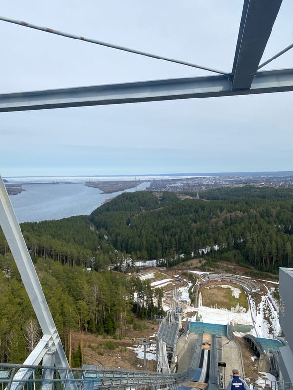 Spring view captured at Prikamsky ski complex overlooking Lysva River