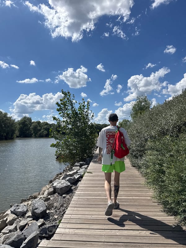 SUP session on a Novosibirsk river on a sunny summer morning