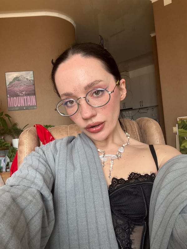 Woman takes morning selfie in Batumi, Georgia