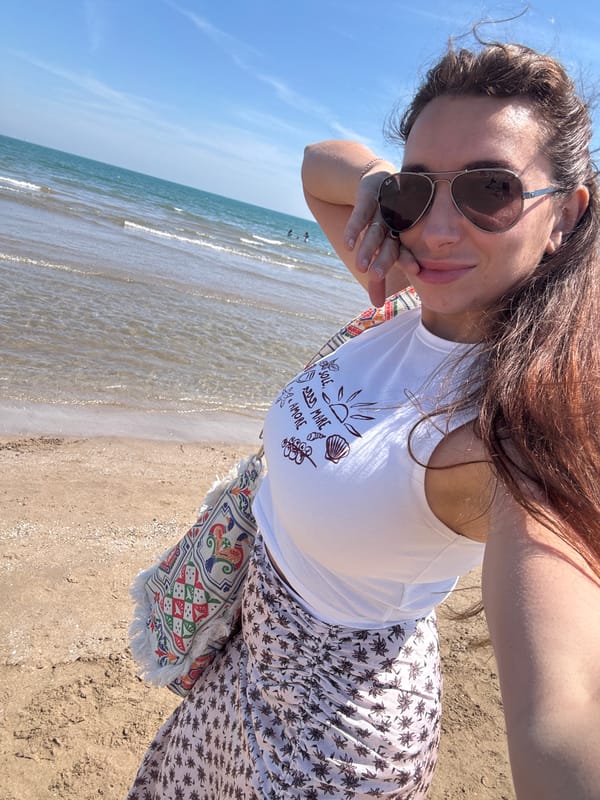 Woman enjoys clear weather on Valencia beach