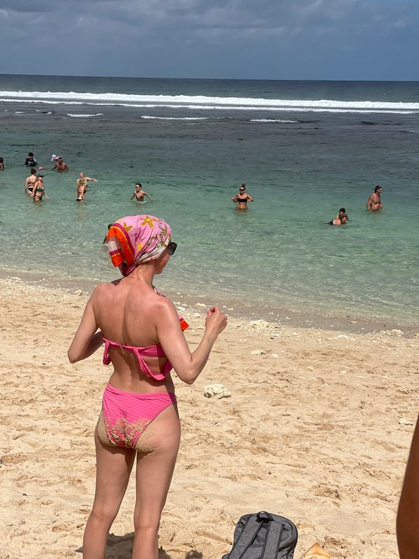 Beach day at Kuta Selatan's cliffs and shoreline