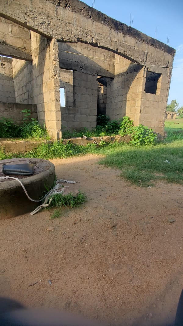 Unfinished buildings and open land on the edges of Jalingo