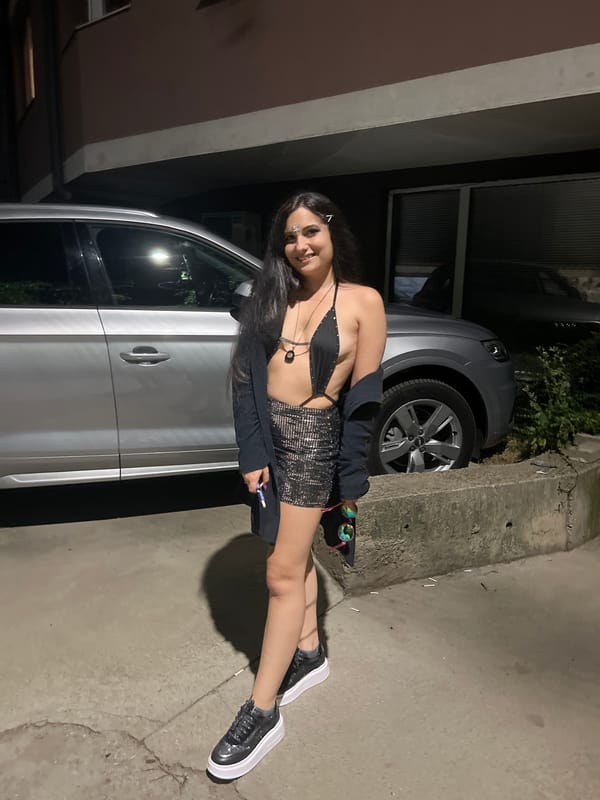 Night out in Sofia, bold outfit, two quick stops