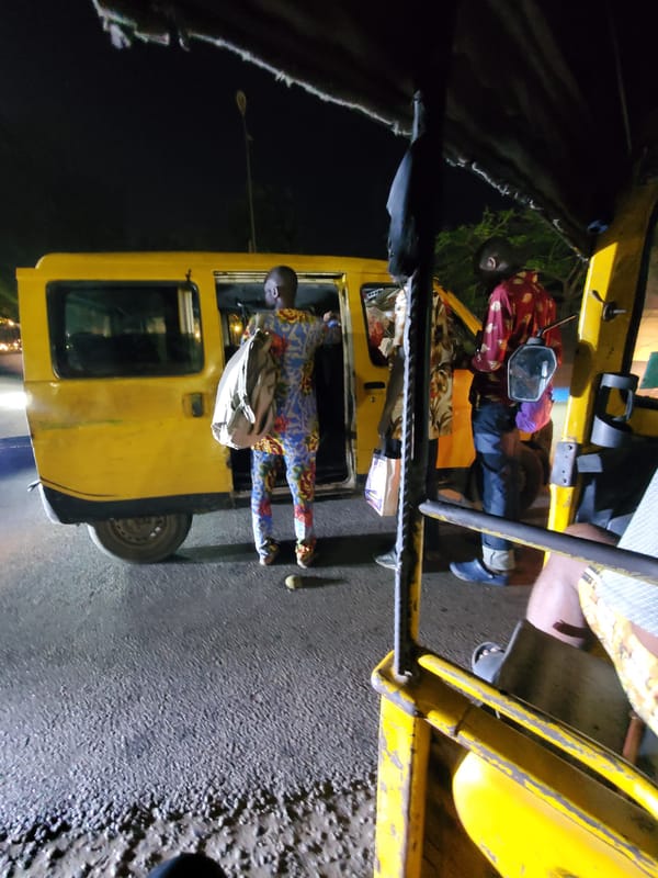 Auto-rickshaw spotted on Onitsha street at night