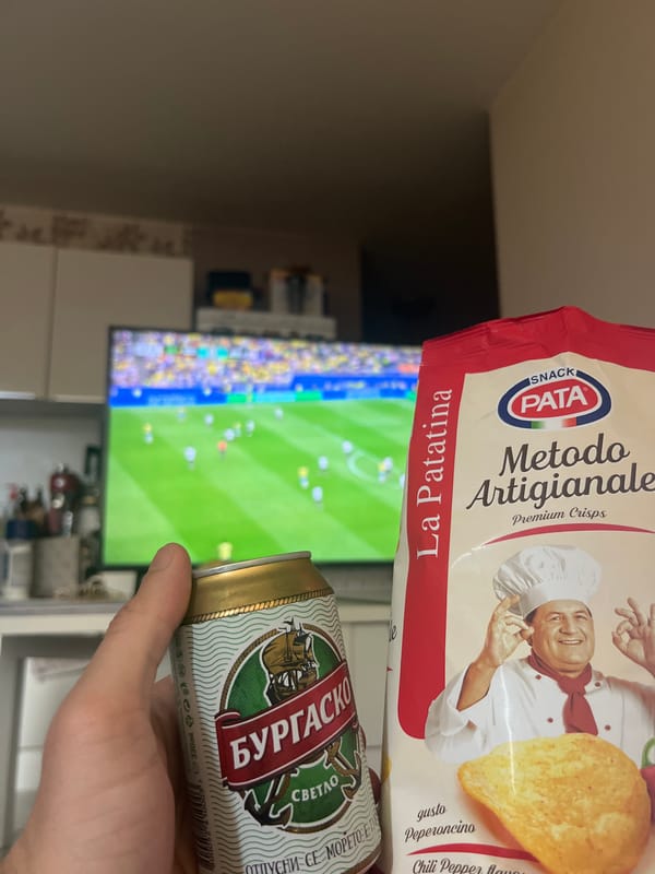 Beer, chips, and a soccer match in Sofia
