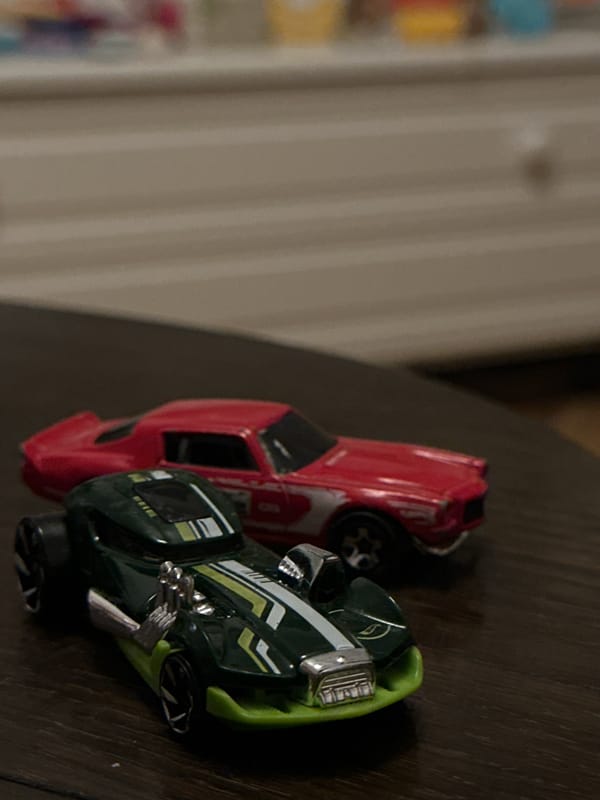 Evening toy car collection and Sofia hotel views
