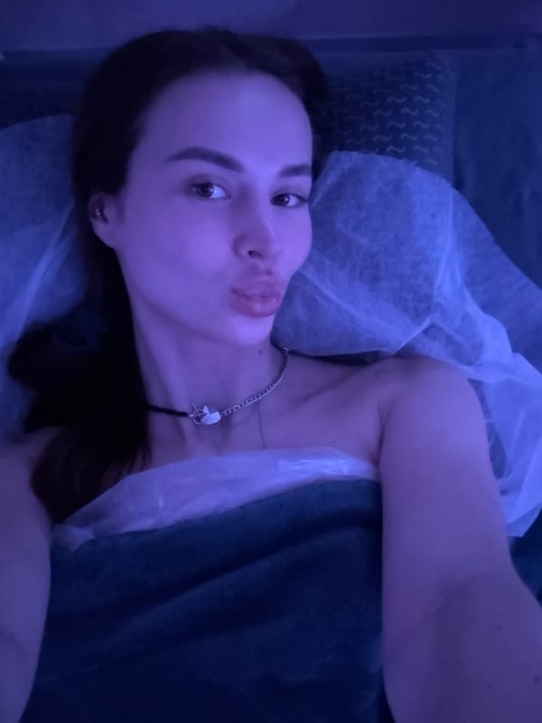 Spa session documented in Kyiv with ambient lighting