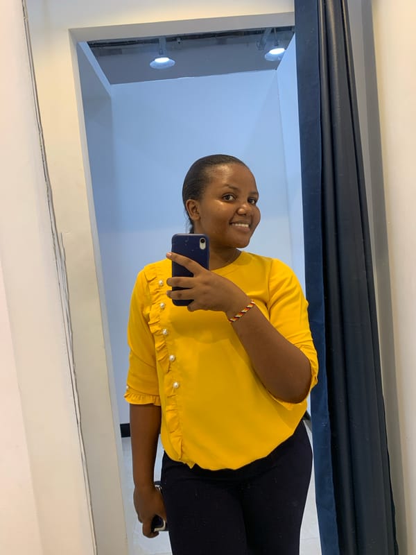 Woman takes selfies at Zara store in Dar es-Salaam