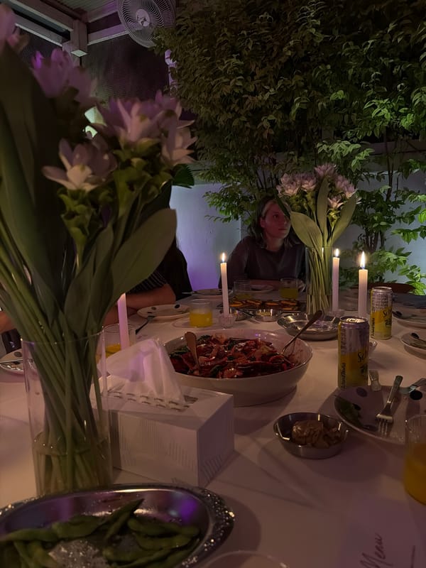 Birthday dinner party under candlelight in Chang Phueak