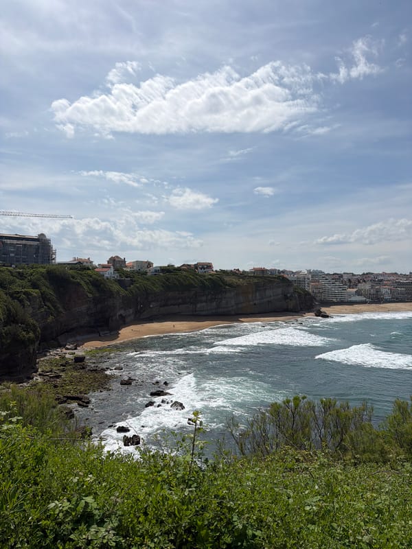 Spring morning beach scenes captured in Biarritz, France