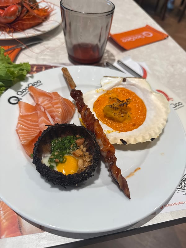 Morning seafood buffet and street scenes in Nha Trang