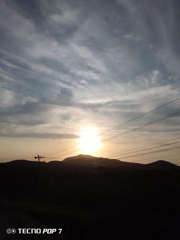 Sunset captured behind mountains in Altagracia, Venezuela