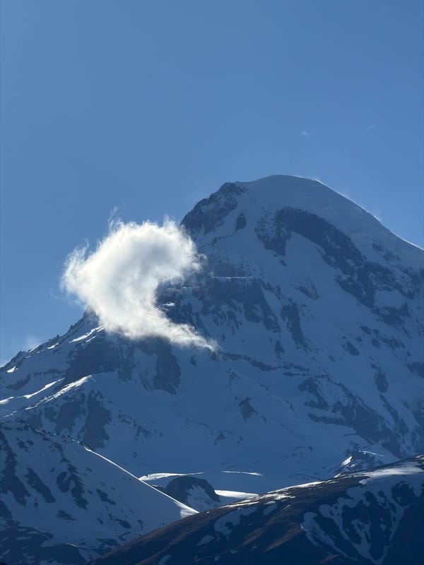 Heart-shaped cloud spotted near Mount Kazbek in Georgia