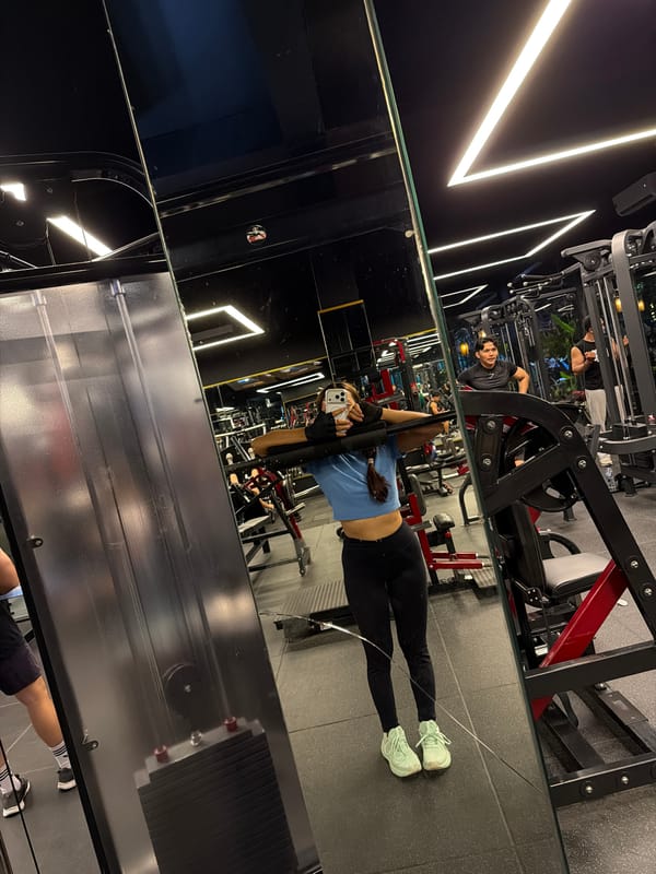Gym workout session documented in Denpasar, Indonesia