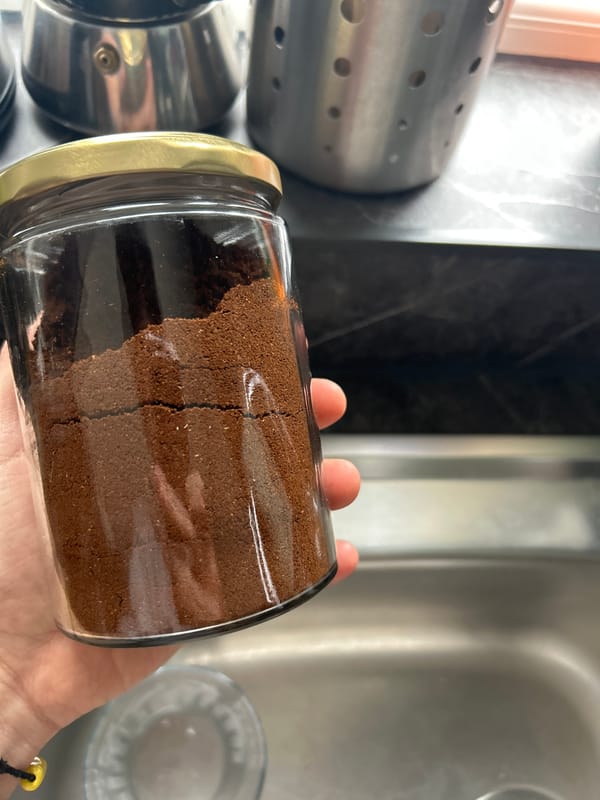 London resident documents morning coffee routine and spring garden