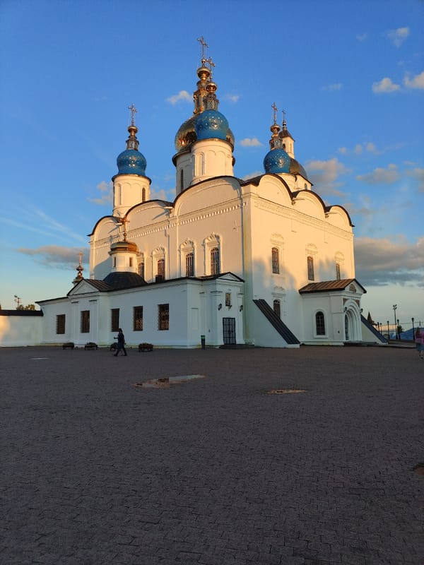 Afternoon tour of Tobolsk Kremlin grounds, sculptures, and public spaces